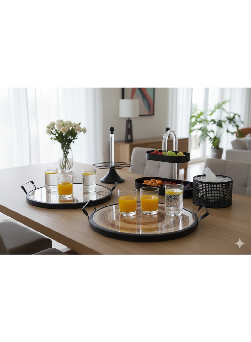 Elegant Hospitality Set with Dessert Stand, Serving Trays, Cup Holder and Tissue Holder - Image 4